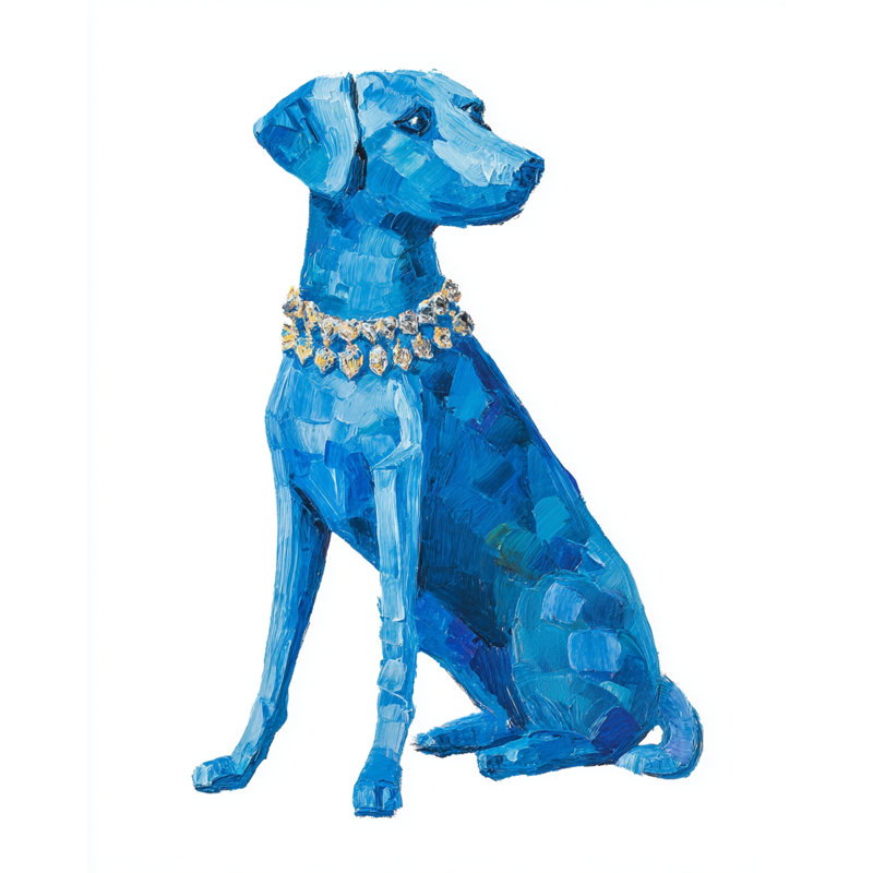 Art mural sur toile Royal Blue Dog, H 40 po x l 30 po