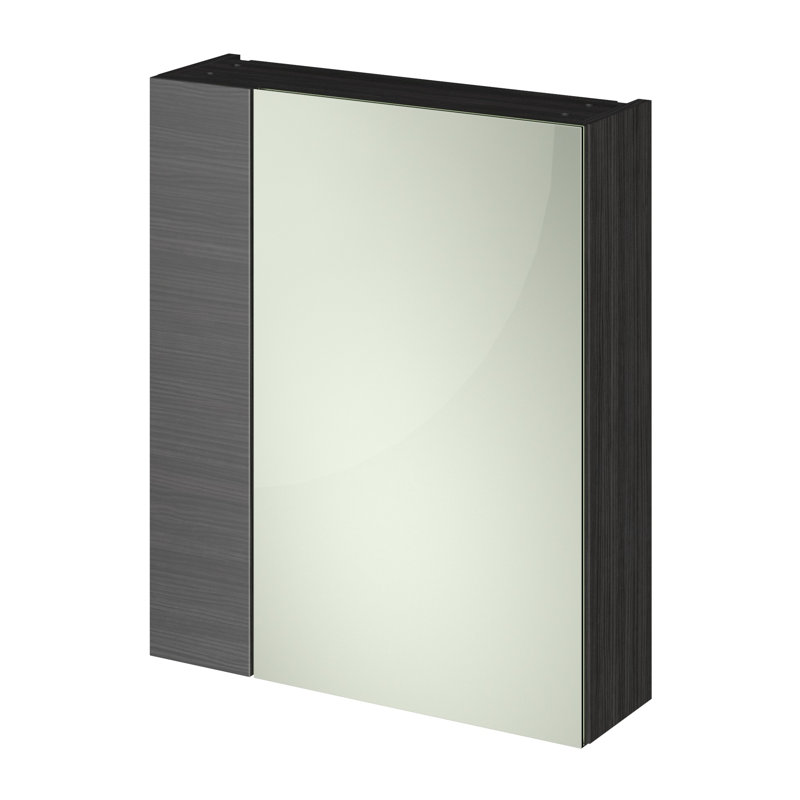 600mm W 715mm H Surface Medicine Cabinet Mirror 1 Adjustable, Charcoal Black