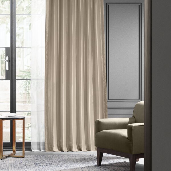 Alcott Hill® Avedon Faux Silk Curtains for Bedroom Blackout Curtains ...