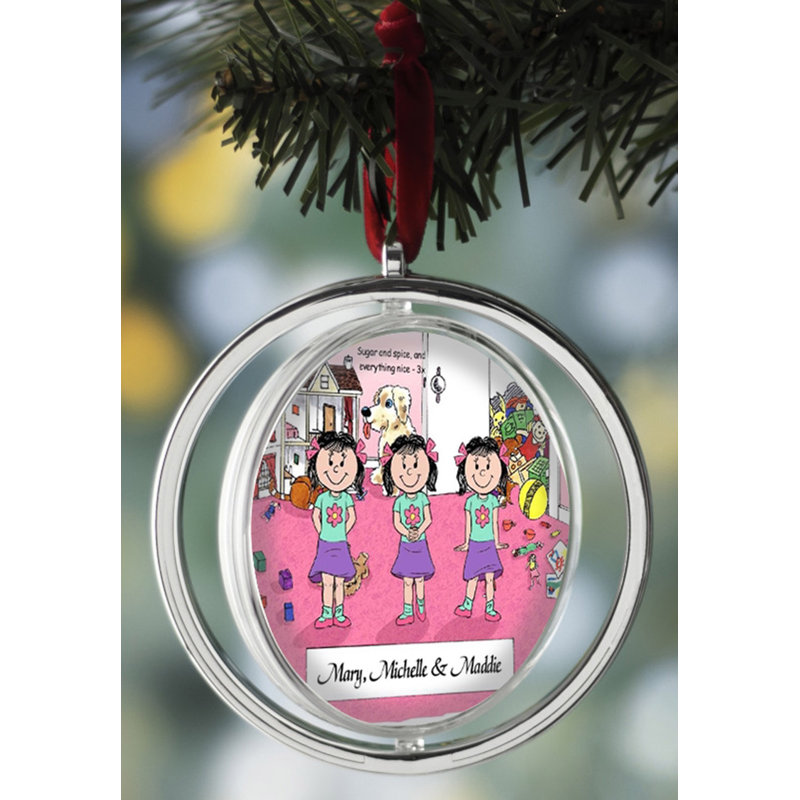 Ornement de Noël personnalisable à double face pour filles, Oui