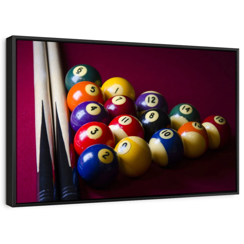 Impression sur toile de table de billard rouge, H 21 po x l 31 po