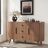 47'' Modern Sideboard Buffet Cabinet With Drawers, Adjustable Shelves, Sliding Doors, And Rounded Edges, Storage Credenza For Kitchen, Dining Room, Living Room-131277450