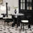 Black Round Solid Wood Dining table-713647940