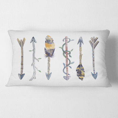 Colorful Ethnics Arrows In Native American Style - Bohemian & Eclectic Printed Pillow