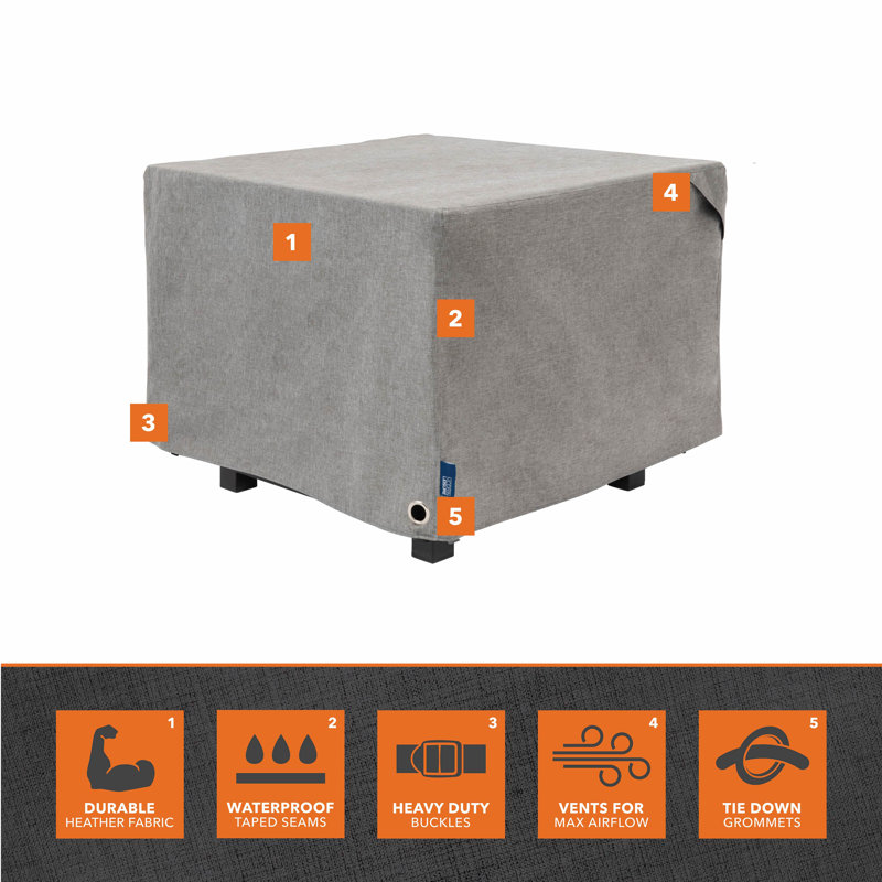 Garrison Outdoor Fire Pit Cover, Granite