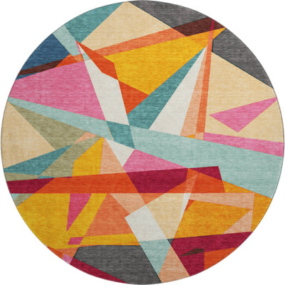 Premium Machine Washable Floyd AMF1609 Geometric Rug