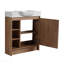 Meuble-lavabo autoportant de 30 po avec lavabo en céramique blanche et porte à fermeture en douceur, contreplaqué, emballage KD-182395948-182395946
