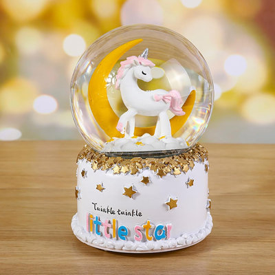 Rainbow Unicorn Snow Globe