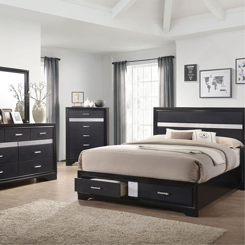Commode et commode de chambre décorative, Noir