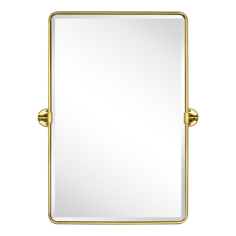 Miroir mural de salle de bain Woodvale, Or brossé, 24 po x 20 po