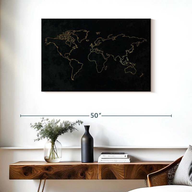 Aliaz Gold Outline World Map