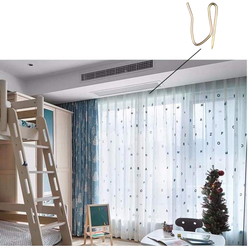 100 crochets de rideaux en acier inoxydable 100 crochets fixes pour la maison