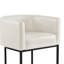 Tabouret de comptoir rembourré 27 po avec dossier incurvé en forme de U, base en métal en U et repose-pieds-121250489