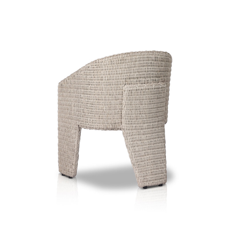Fae Outdoor Dining Armchair, Vintage White/White
