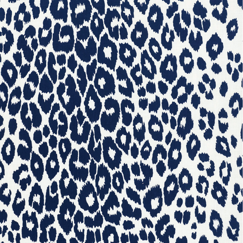 Iconic Leopard Indoor/Outdoor Fabric, Navy