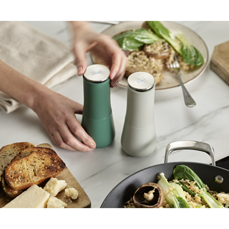 Milltop Non-Spill Salt and Pepper Mills, Sage