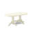 5-Piece Set Includes 1 butterfly leaf, double pedestal dining table, and 4 white PU leather dining chairs with button tufted back - linen white-354006275