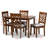 Fraserburgh 5-Pc Dining Set in Grey Fabric and Walnut Finish Wood, 37.4'' H X 18.5'' W X 19.88'' D-145602515-145602512