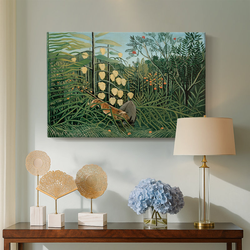 Fight Between a Tiger and a Buffalo-Henri Rousseau-Gallery Wrapped Canvas-1908, 24 x 36