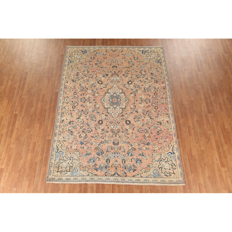 Tapis traditionnel rétro à motif floral 7 x 10