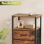Ensemble de 2 tables de chevet, table de chevet avec 2 tiroirs, table de chevet avec tablette ouverte, plateau en bois, table de bout, tiroir en tissu, pour chambre à coucher, brun rustique