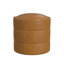 Repose-pieds rond Brythney - Similicuir caramel-1879049731