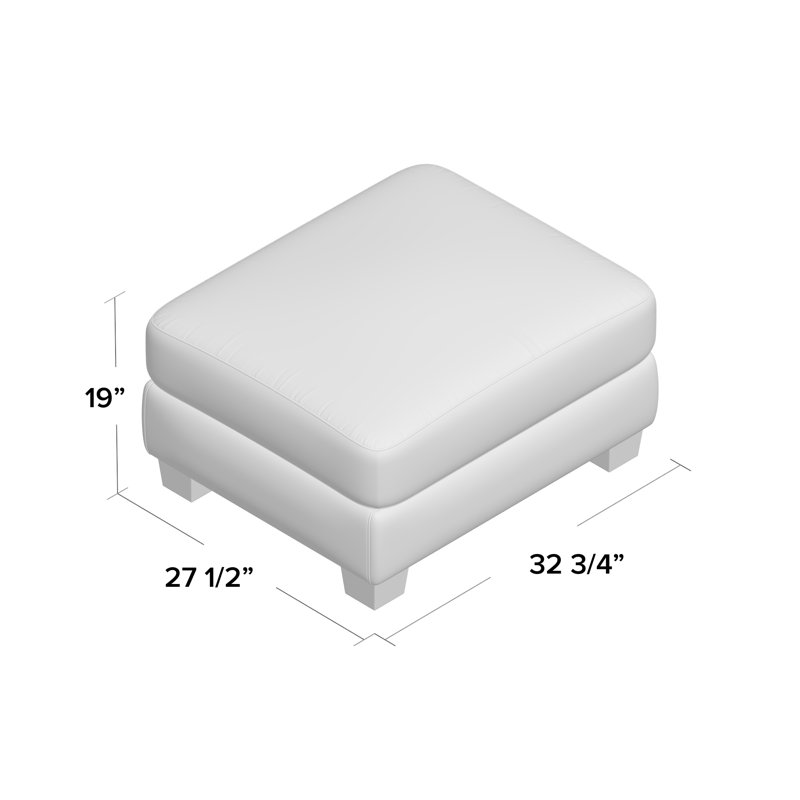 Doggett Upholstered Ottoman, Pewter Grey Linen