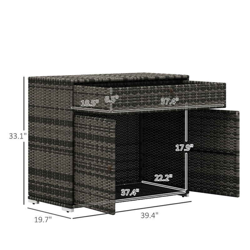 Armoire de rangement pour piscine et porte-serviettes d'extérieur - Porte-accessoires pour spa autoportant avec tiroir pour accessoire de piscine gris