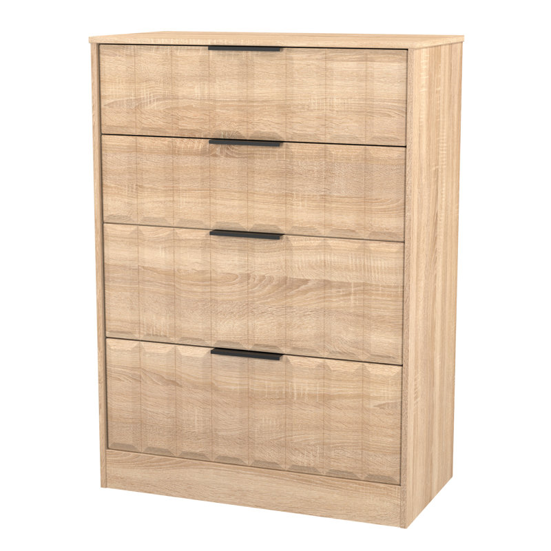 New York 4 Drawer Deep Chest in Kashmir Matt (Ready Assembled), Brown