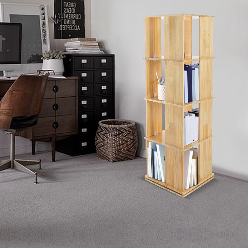 Bibliothèque en coin à 3 niveaux: H 38,19 po x l 15,75 po / 4 niveaux: H 50 po x l 15,75 po, Brun