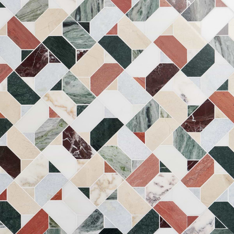 Isobel Tuscany Multicolor Polished Marble Luxury Mosaic Tile, Tuscany