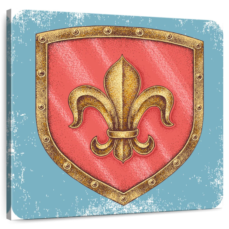 Bouclier Mait Fleur De Lis, H 10 po x l 10 po