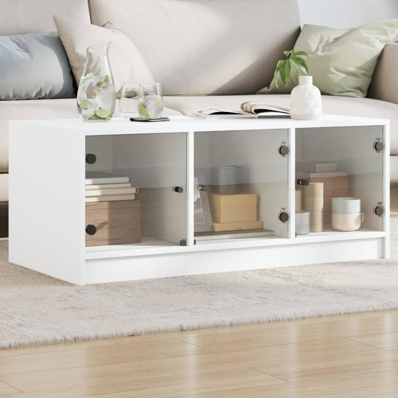 Matasha Coffee Table with Storage, White