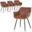 Haglund Leather Dining Chair with Powder-Coated Iron Legs Accent Side Chair Foam Padded Seat Versatile Kitchen Chair for Modern Home and Kitchen-123386569-68459894