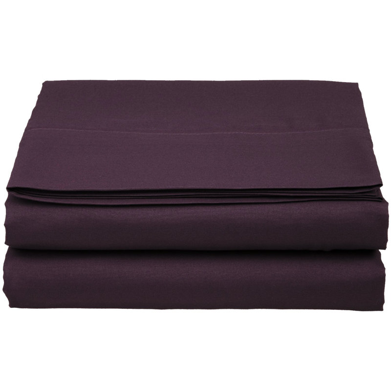 Microfiber Percale Flat Sheet, Queen, Purple