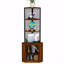 Tablette d'angle avec portes, armoire d'angle de 65 po avec tablettes et porte-verres à vin, étagère d'angle à 6 niveaux, support de rangement sur pied autoportant
