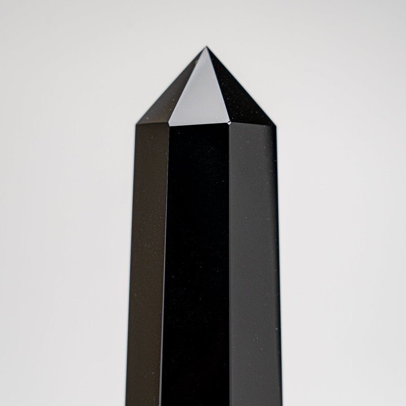 Genuine Polished Black Obsidian Point (1 Lb), 7" H x 1.75" W x 1.5" D