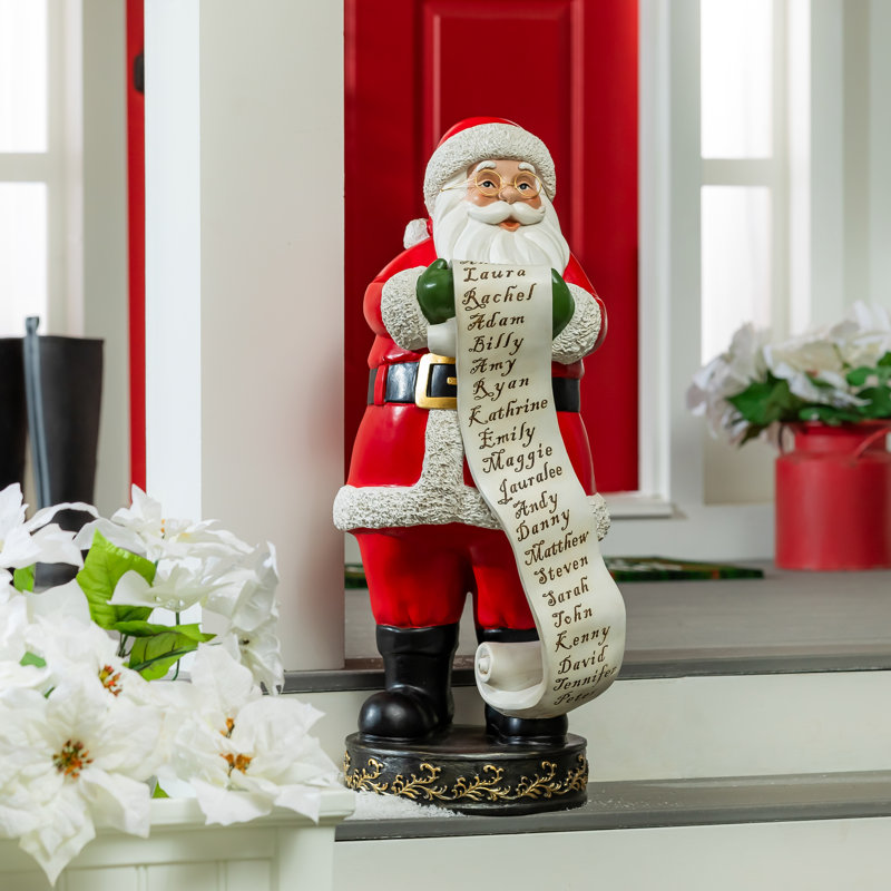 Statue de père Noël 32 "avec liste 32"