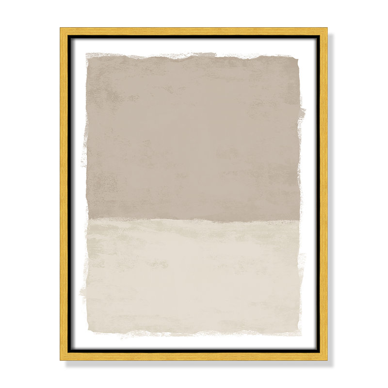 «Silent Sands I Print» par Natalie Carpentieri, 12.5' W x 15.5' H, Flotteur doré
