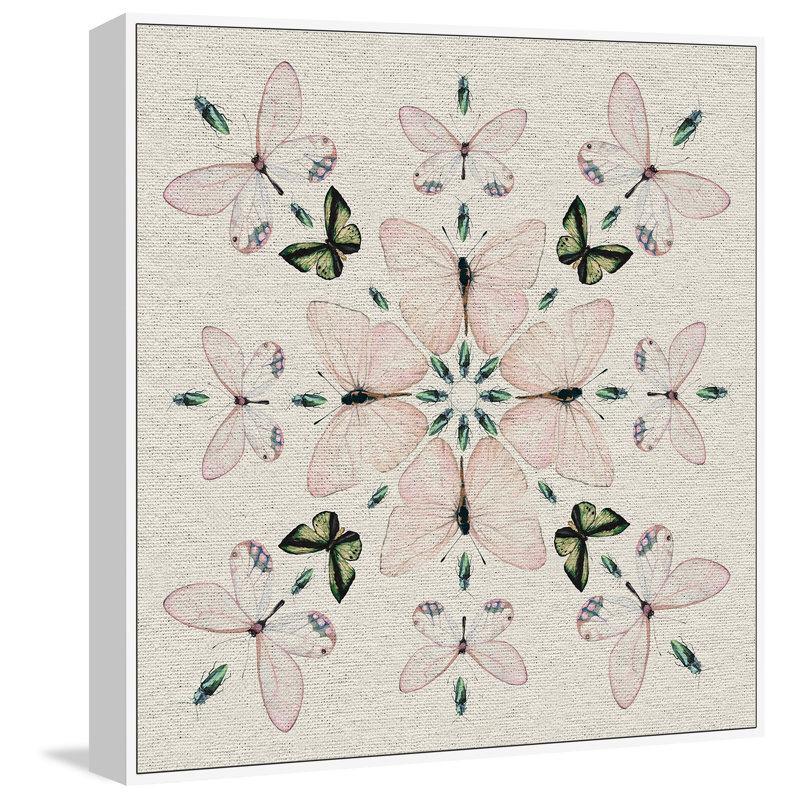 Pink Extensions II by Marmont Hill - Floater Frame Painting on Canvas, 30cm H x 30cm W 