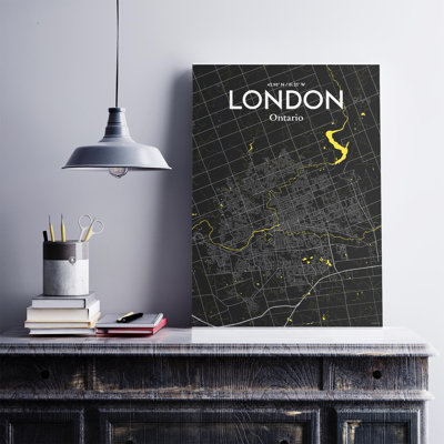 Carte de la ville de Londres, Canada, ensemble d'impressions non encadrées