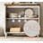 Sideboard Buffet Cabinets With 4 Glass Doors And A Drawer, Farmhouse Wood Large Sideboard Credenza For Dining Room, Modern Ample Storage Cabinet For Living Room, Rustic White, 102 Inch-959170371