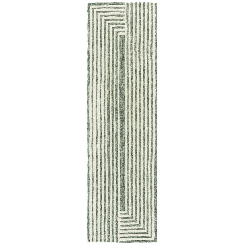 Metro 389 Hand Tufted 80% Wool; 20% Cotton Geometric Rug, Runner 2'3" x 8'