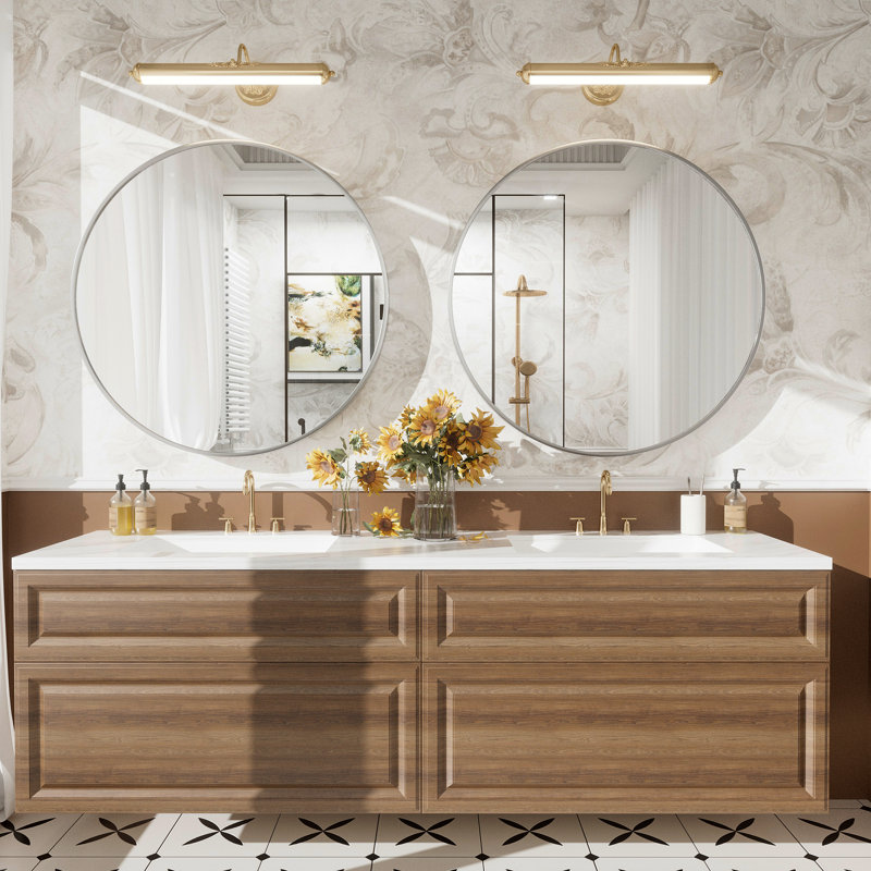 Miroir de salle de bain Molly Easy, 32 po x 32 po, Argent argent