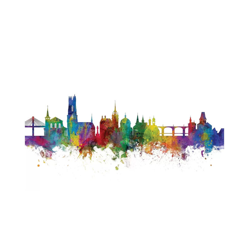 Fribourg, Switzerland Skyline by Michael Tompsett - Wrapped Canvas Gallery-Wrapped Canvas Giclée, 20.32 cm H x 30.48 cm W