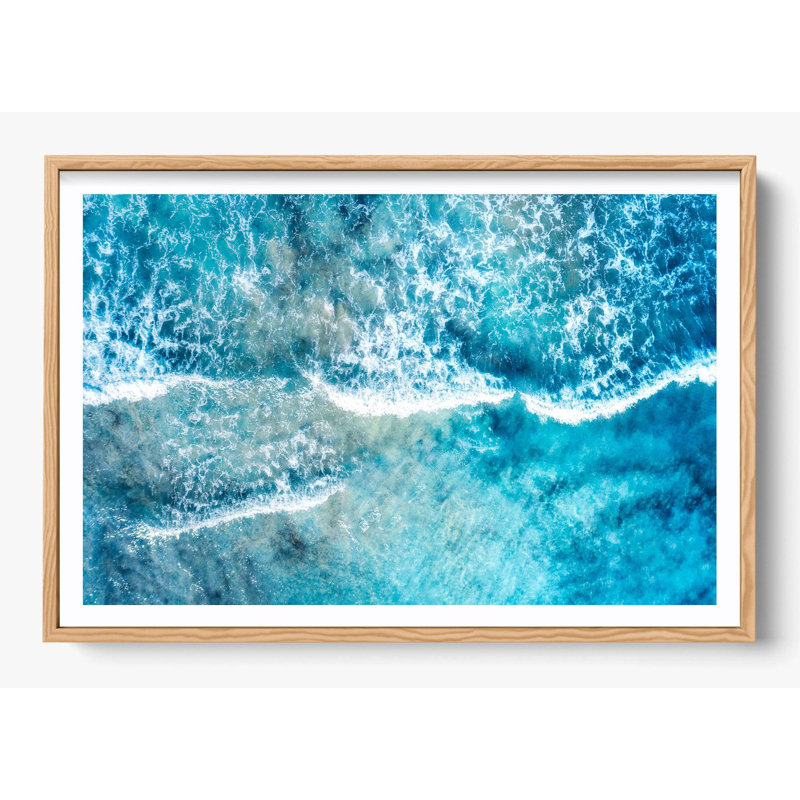 "Washing the Shores", Framed Print with Mat, Natural Wood, 20" H x 26" W