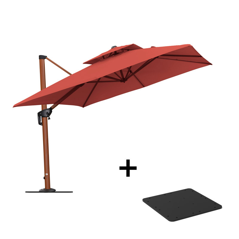 Parasol de luxe carré Rejane, Rouge