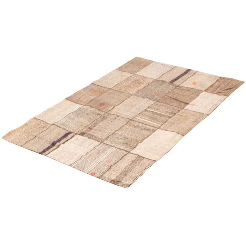 Tapis brun / gris en laine 4 pi 10 po x 7 pi 8 po Martiya