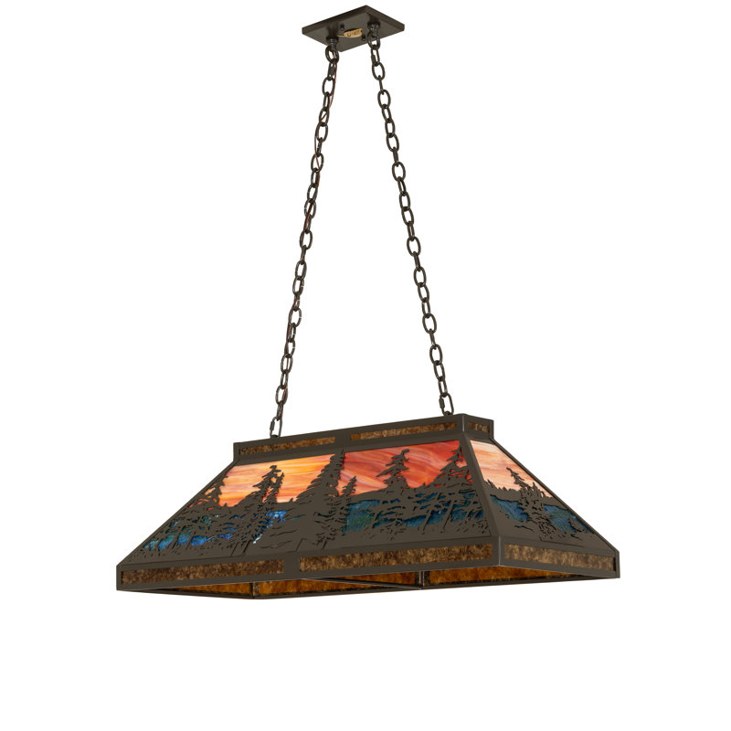 36" Long Tall Pines Oblong Pendant