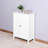 Bathroom Floor Storage Cabinet With Double Door Adjustable Shelf, White